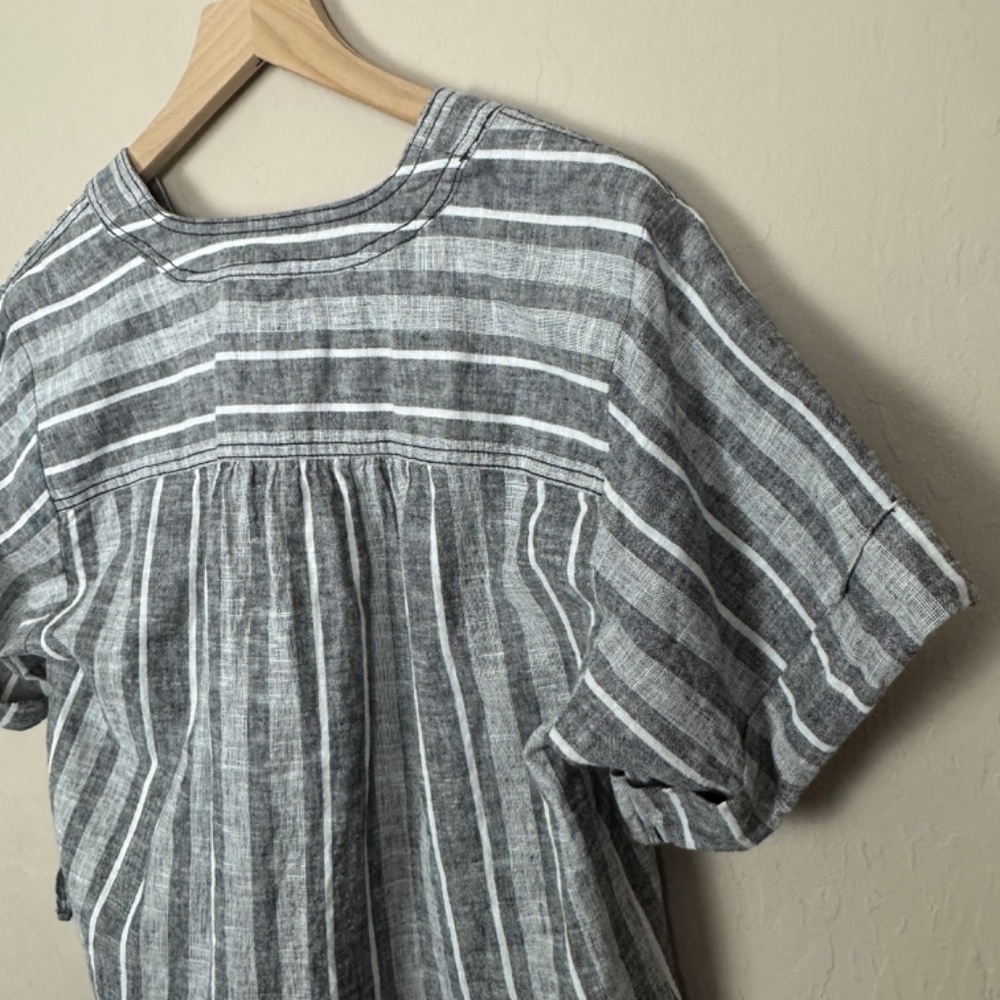 ANTHROPOLOGIE Pilcro Linen Henley Surf Shirt - Picture 11 of 15
